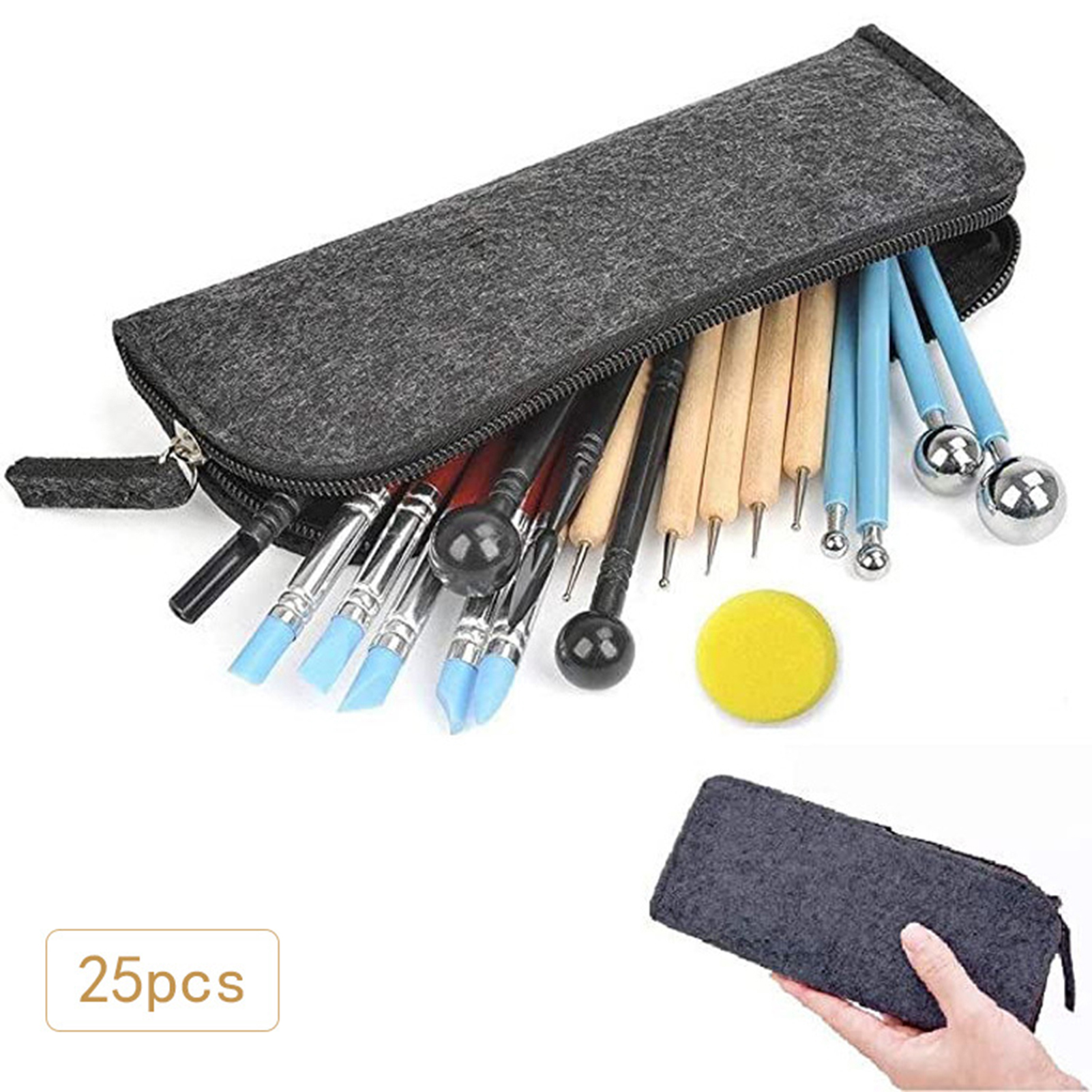 25pcs Polymer Clay Tools Modeling Clay Sculpting Tools Kit Ceramic Pottery Carving Tools Including Double Ended Dotting Tools