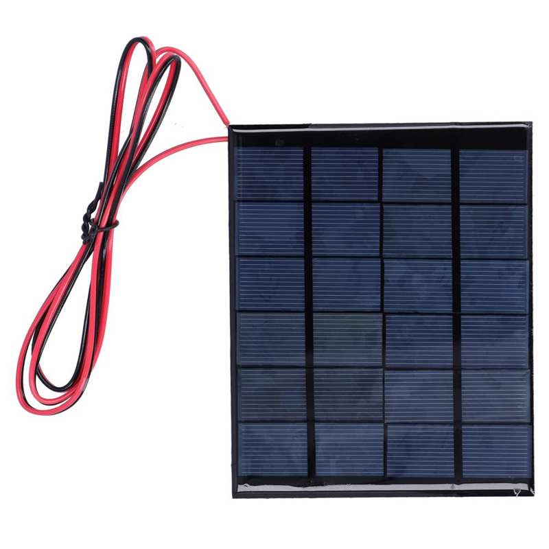 Battery Indicator Testing Equipment 2Pcs Mini Solar Power Module Epoxy Panel with 100cm Cable Electronic Accessories DC 6V 2W