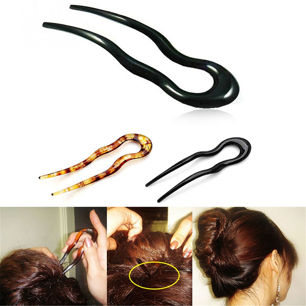 Pinzas para el pelo en forma de U, tenedores de plástico simples y convenientes, herramienta de peinado, horquillas, decoración mágica para el pelo, novedad de