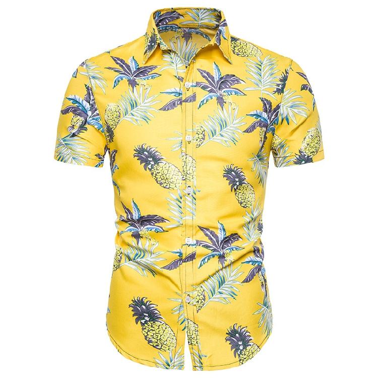 shirt Hawaiian shirt men casual camisa masculina printed beach shirt short sleeve + shorts set clothes