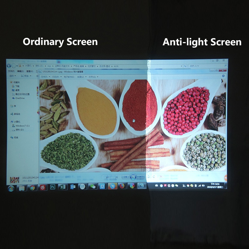 AUN 16:9 tissu réfléchissant Anti-lumière 60/100 pouces écran pour Home cinéma, ALR écran pour projecteur DLP proyector