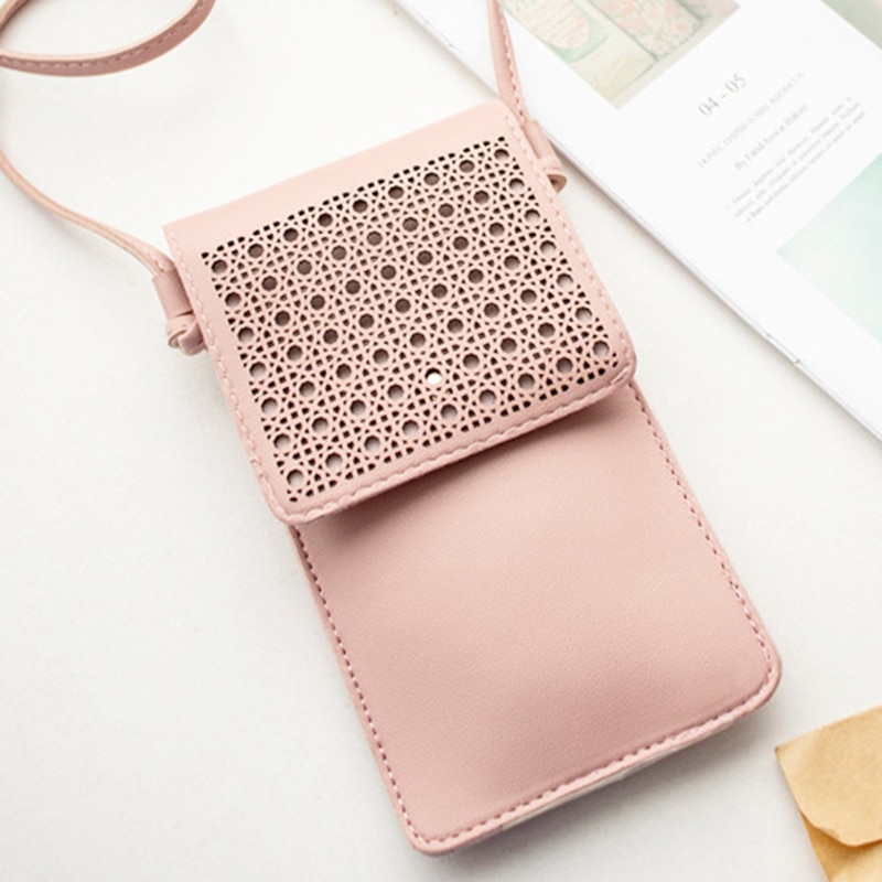 Mini sac bandoulière pour téléphone portable, pochette pour écran tactile, fenêtre transparente, DIN889