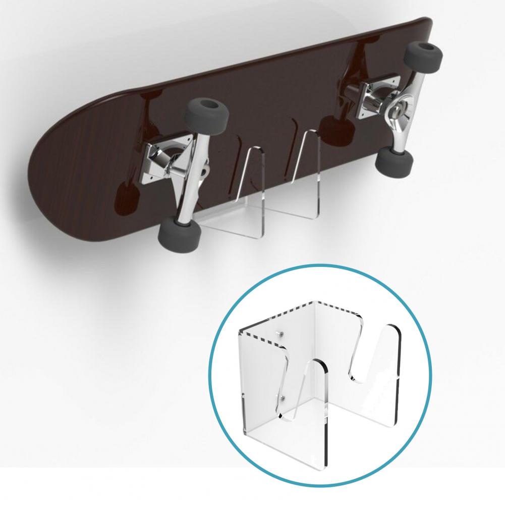 Wall-Mounted Skateboard Rack Displaying Acrylic Sliding Plate Bracket Display Stand for Longboard Skateboards Hardware Accessori