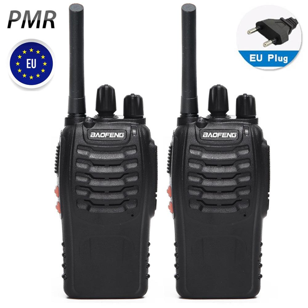 2 Stuks Baofeng BF-88E Pmr Walkie Talkie Upgrade Van BF888S 0.5W Uhf 446 Mhz 16CH Draagbare Twee-weg radio Met Usb Oplader Voor Eu Gebruiker: with eu plug