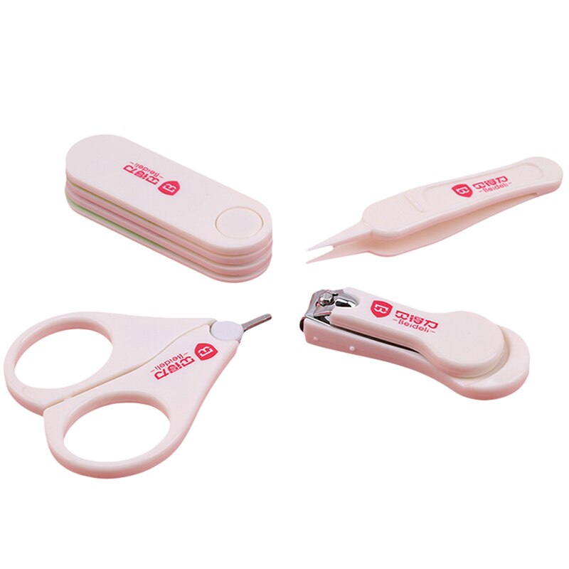 4 Pcs/set Nail Care Baby Nail Clipper Baby Safety Nail Clipper Scissors Nail File Combination Set Nail Care: Default Title