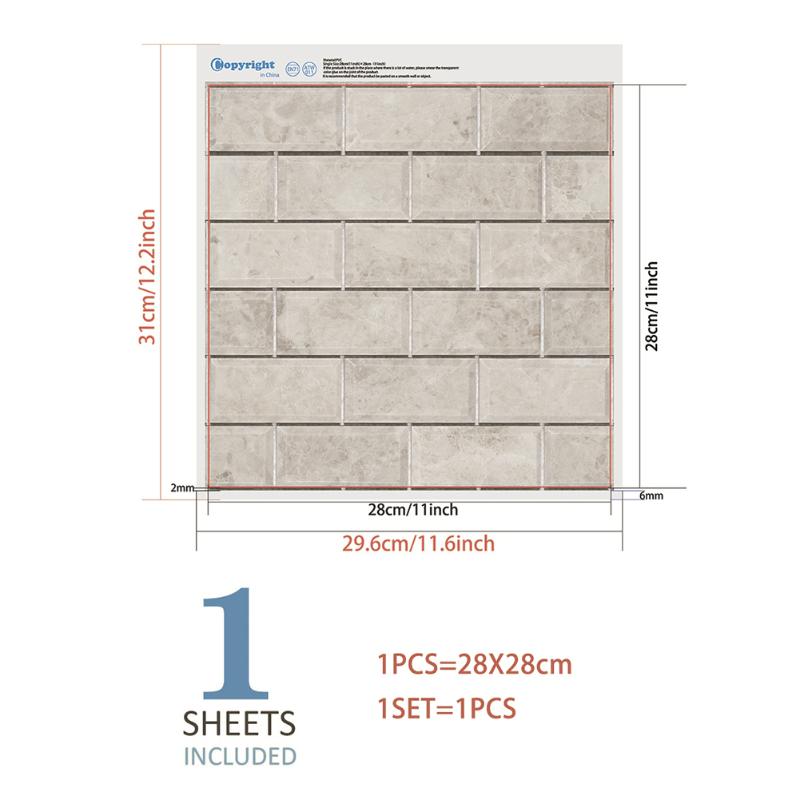 Imitación de cuero 3D flor en forma de pared azulejos adhesivos impermeable auto-adhesivo cocina baño Baño suelo calcomanías decoración del hogar: F  28x28cm