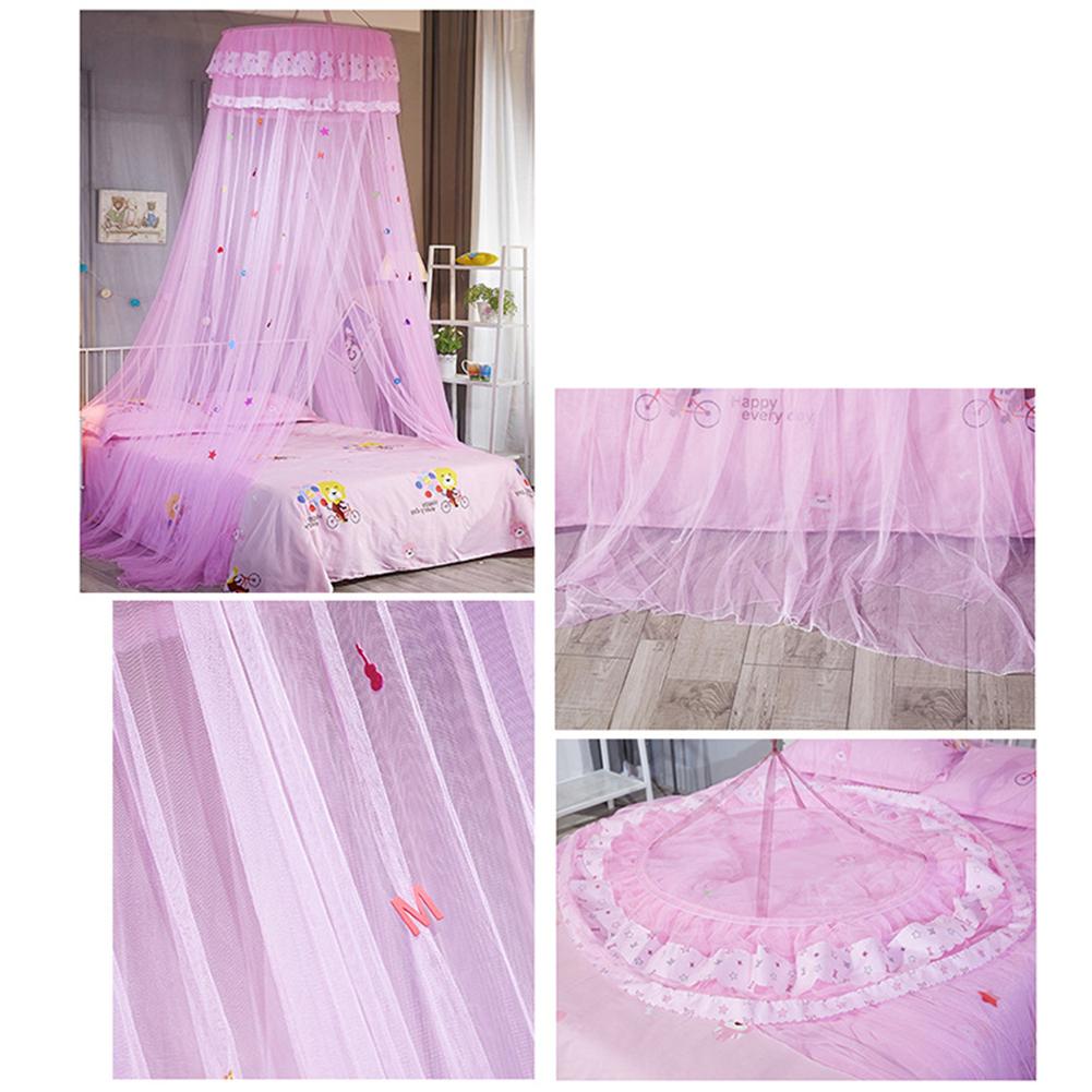 Hauteur 2.7M lit baldaquin accroché moustiquaire princesse lit tente rideau pliable auvent sur le lit fée dentelle Dossels