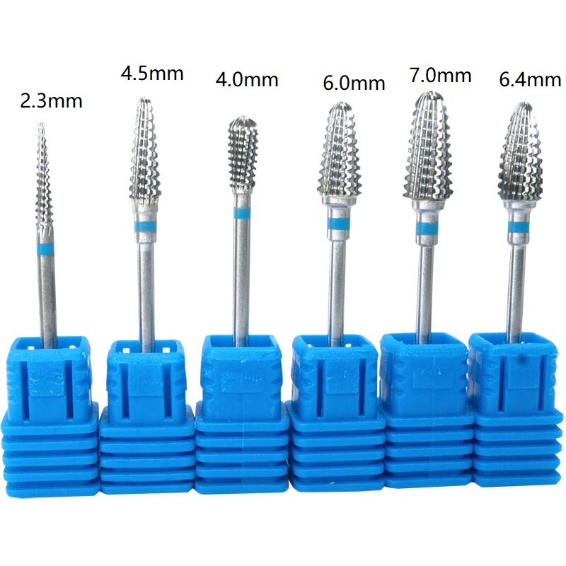 6 tipos de brocas de carburo de tungsteno para uñas, accesorios de taladro para manicura, herramientas de belleza eléctricas para uñas,