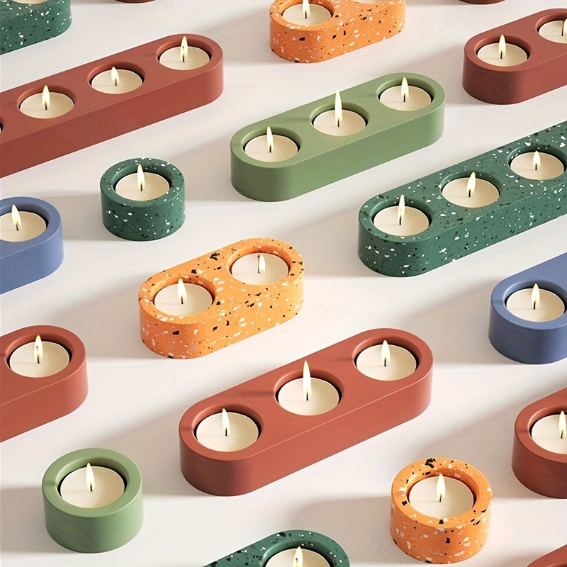 Portavelas de yeso, molde de silicona, resina artesanal, arcilla polimérica, herramienta de hormigón para fabricación de joyas y decoración de habitaciones