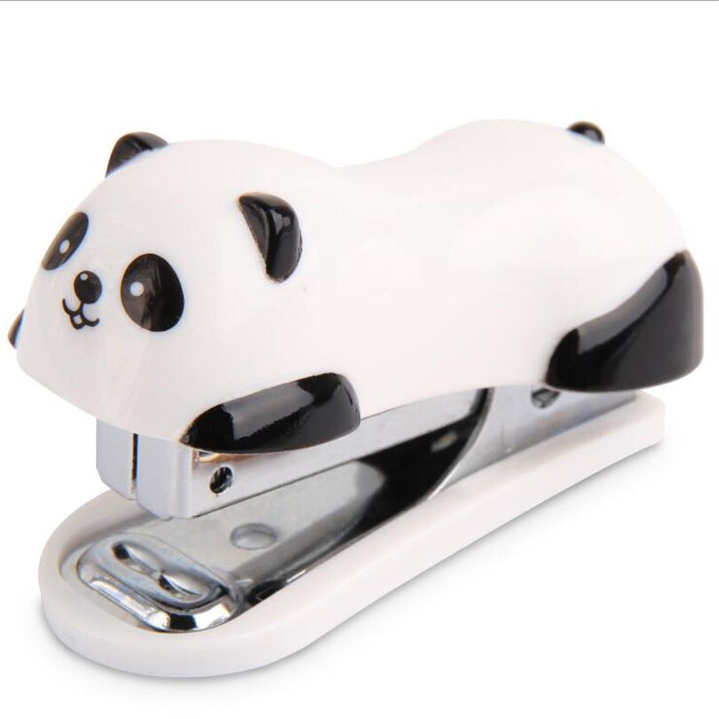 Juego de Mini grapadora Panda, herramientas de encuadernación de papel, papelería, oficina, escuela, G143, 1000 unidades, #10, 12 unids/lote