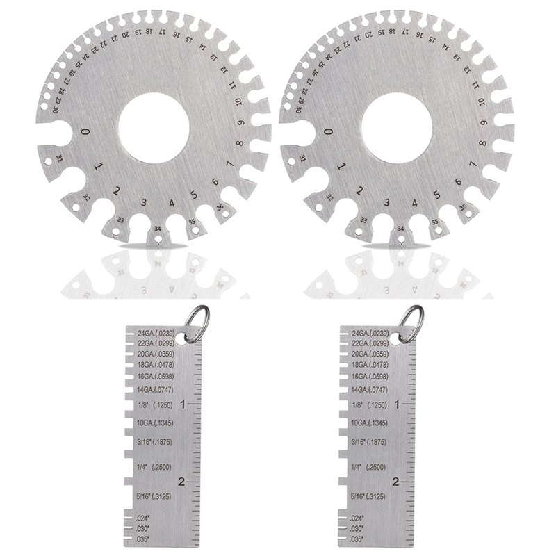 Metal Sheet Thickness Gauge,Dual-Sided Round Metal Sheet Gauge-Wire Gauge Measurement Tool,Welding Gauge Thickness Gauge: Default Title
