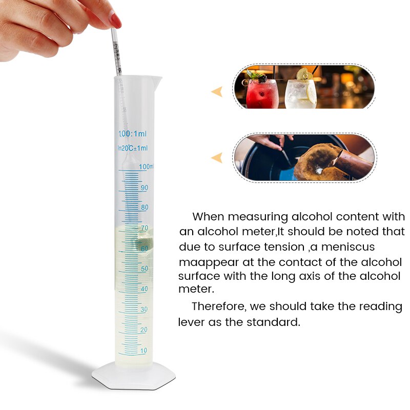 Alcohol Meter,Home Brewing Alcohol Concentration Meters Alcohol Content Measuring Device, Hydrometer Vinometer Thermometer Vodka