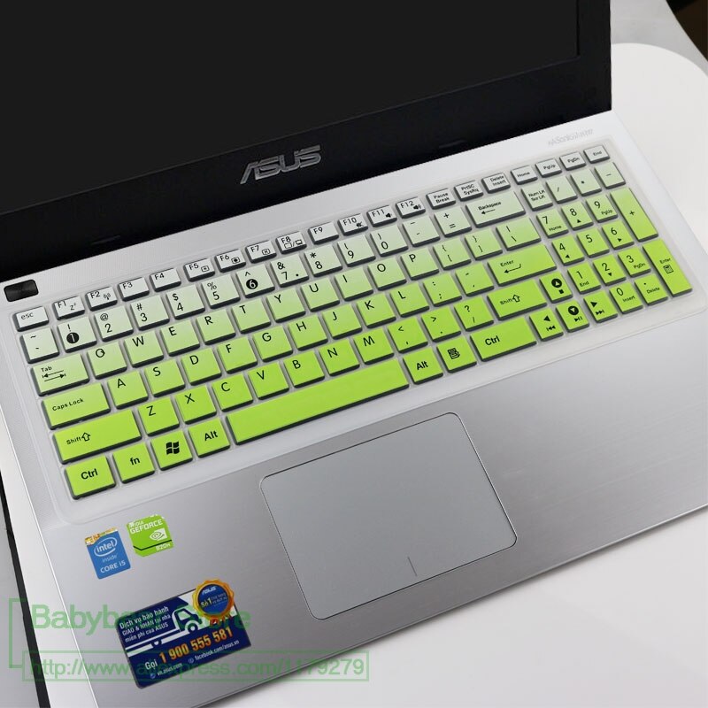 Silikonowe 15 Cal Laptop Asus R540L R540LA R540U R540N R540UB F556 F556U R558 R558u R588UQ klawiatura obudowa ochronna: fadegreen