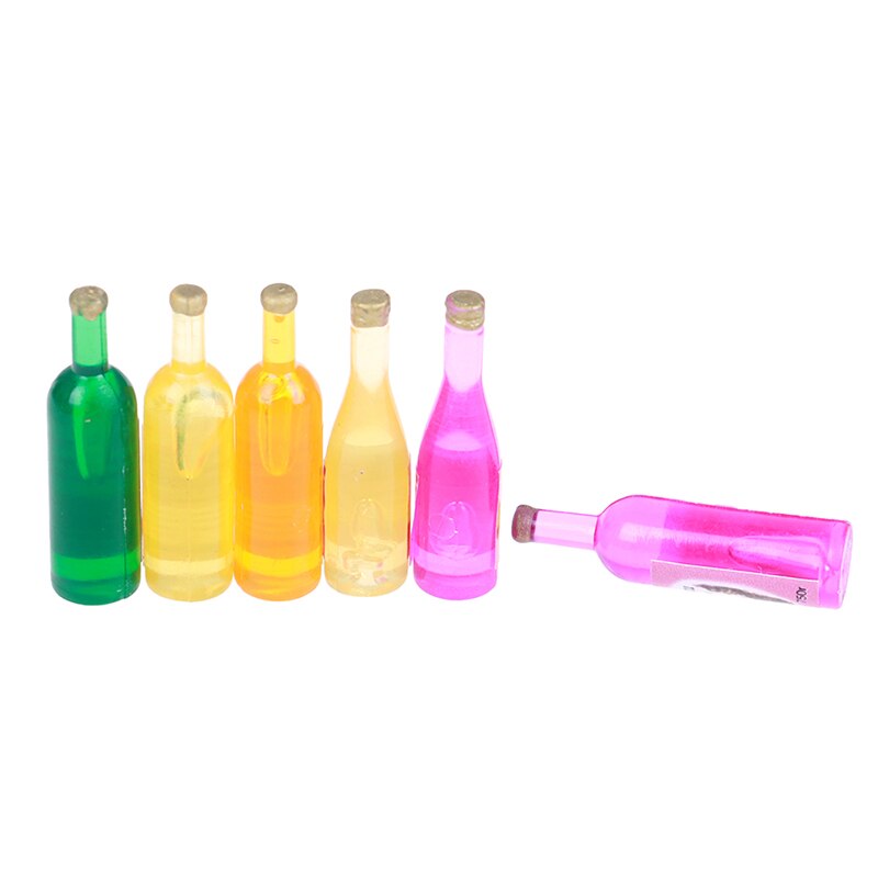 1/2/4/6/10Pcs/set 1/12 Dollhouse Miniature Accessories Mini Wine Bottle Simulation Drinks Model Toys for Doll House Decoration: CYSHTOY496