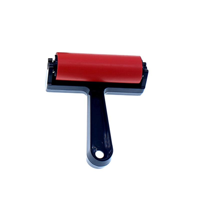 Artist Rubber Roller Brayer Handle Ink Painting Brush Scrapbooks Wallpapers Drawing Graffiti Brushes: Red Length 15cm