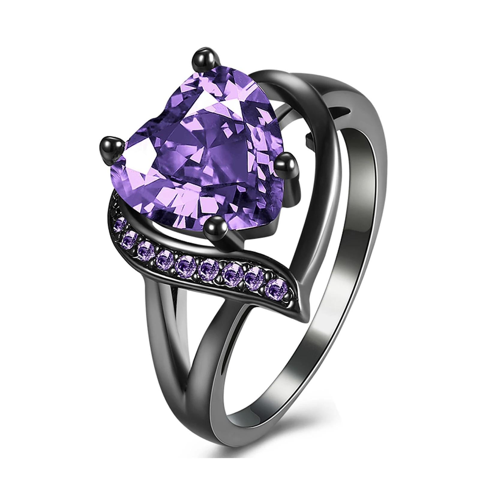 Anillos de pareja de románticos para mujer, anillo de circón con diamantes de imitación azules y corazón, anillo de dragón celta de acero inoxidable para hombre, joyería de boda: 9 / Rojo