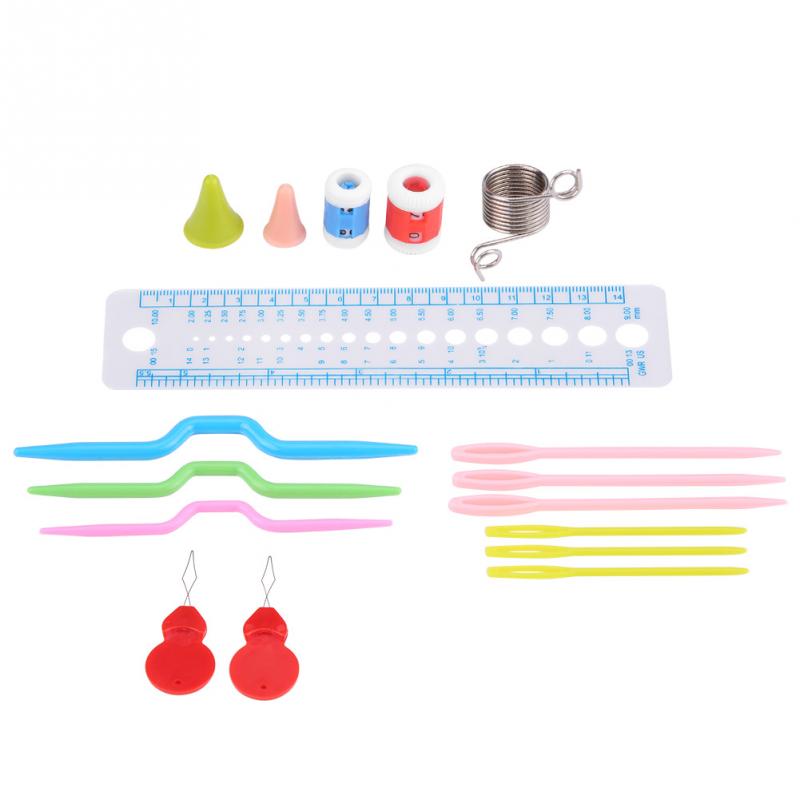 Knitting Cable Stitch Needle Kit Crochet Hook Marker Tape Measure Sewing Needles Embroidery Starter Kit Kid Craft