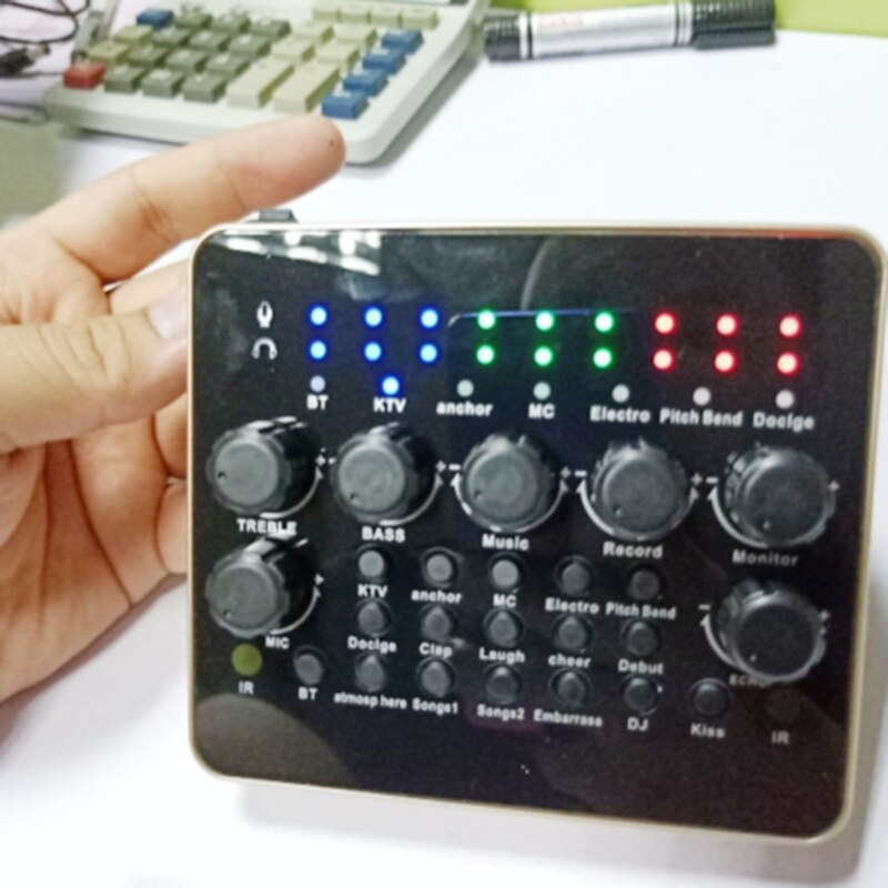 External Sound Card for Headset Mic Mobile Phone Computer USB Port Recording Mixer for Live Broadcast K Song