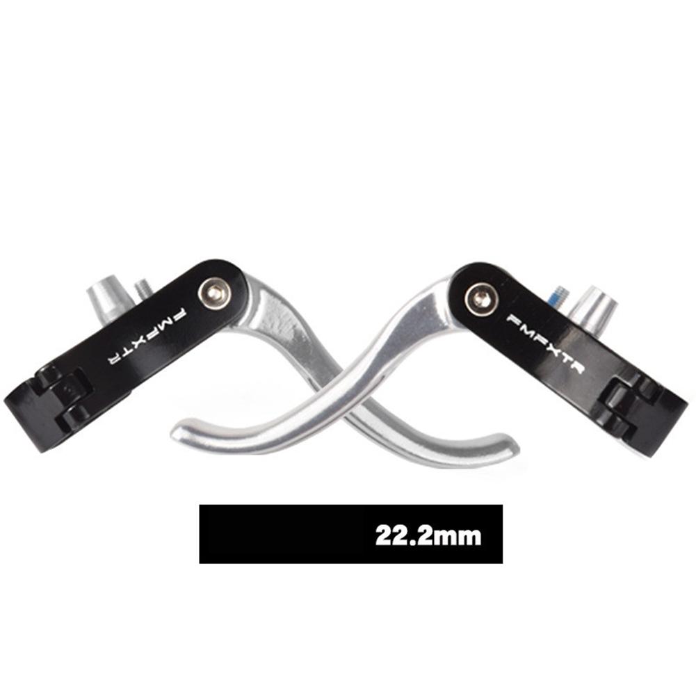 1 Paar Fiets Remhendels Lichtgewicht Aluminium Fiets Rem Handvat Voor Mtb Racefiets Fixed Gear: 22.2mm Black silver