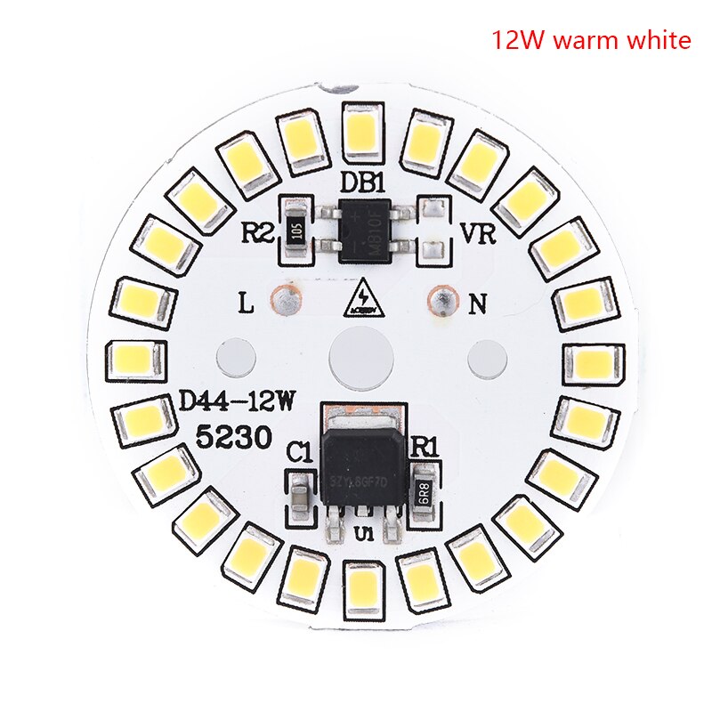 220V LED Bulb Patch Lamp SMD Plate Circular Module Light Source Plate For Bulb Light: 12w warm white