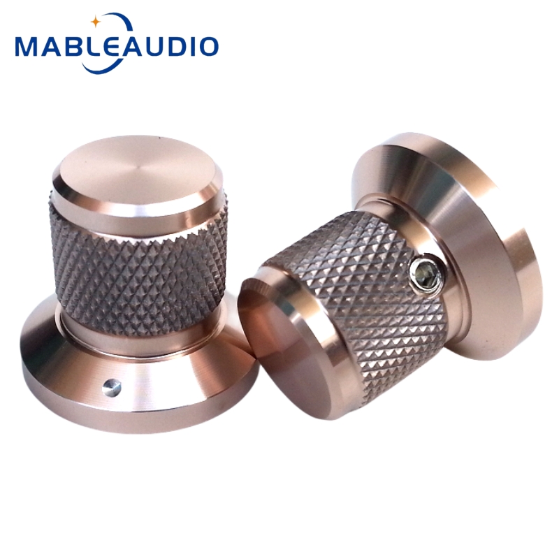 1 st 25 x 17 x 22mm heltäckande aluminiumlegering solid knopp potentiometer volym ljudförstärkare räfflad knopp