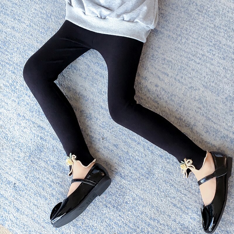 Leggings autunnali per ragazze primavera pantaloni per bambini con fiocco carino gonna per bambini pantaloni coordinati bambini collant neri capispalla abiti