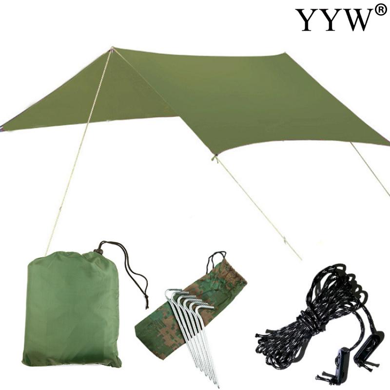 Ultralight Tarp Outdoor Camping Tourist Camouflage Tent Sun Shelter Shade Awning Pergola Waterproof Beach Tent Hammock Rain Fly: Green
