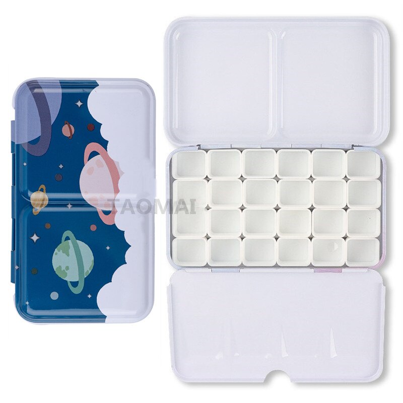 Portable Watercolor Paint Metal Empty Box Palette With 24 Grids Watercolor Paint Storage Tools Painting Art Supplies: Color 18 as picture