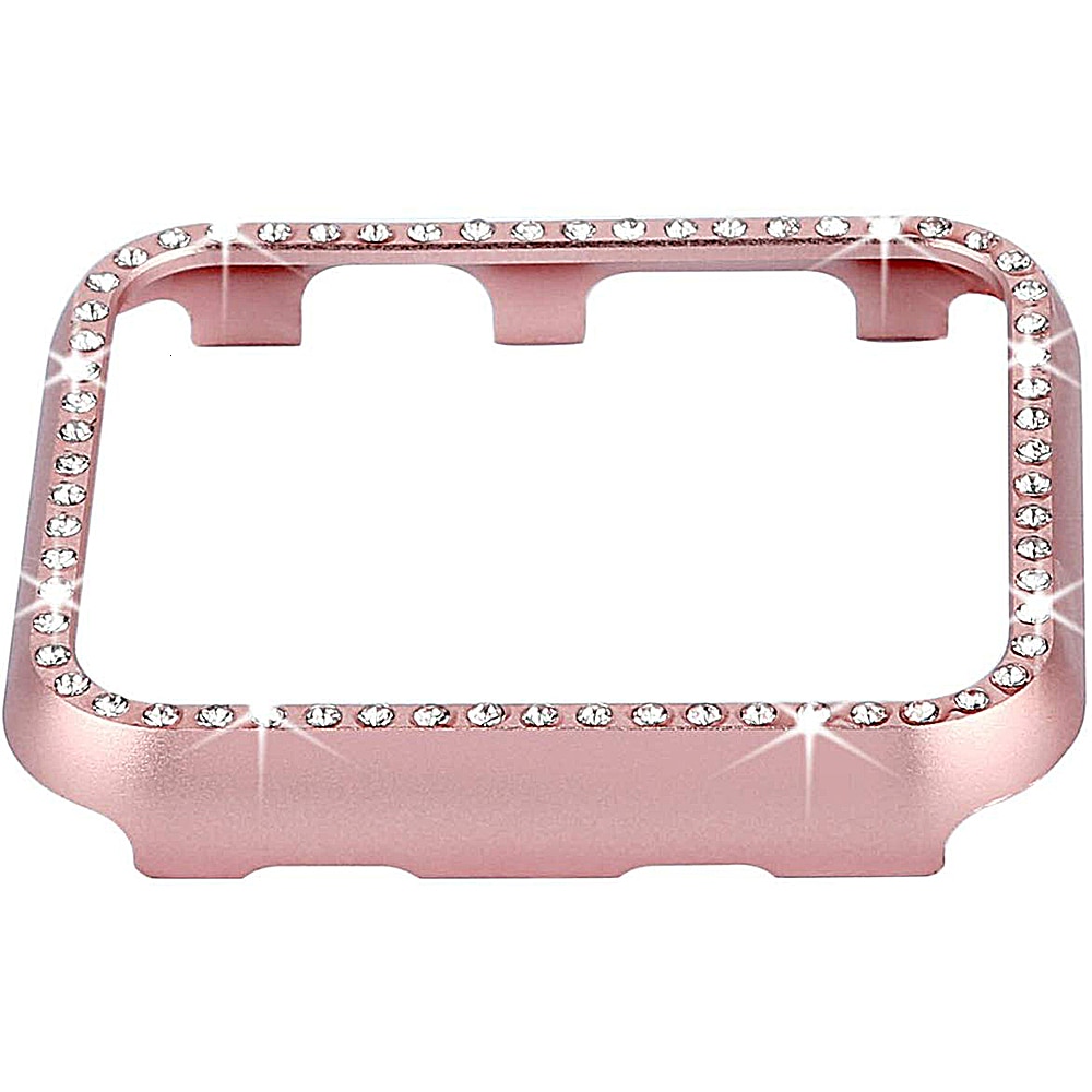 Crystal Diamond Aluminium Case Shell Voor Apple Horloge 44Mm 40Mm Beschermende Frame Cover Band 42Mm 38Mm iwatch Serie 5 4 3 2 Metalen