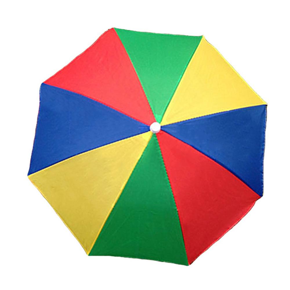 Pieghevole Ombrello Pioggia Uomo 55 centimetri Portable Head-montato Ombrello Per Esterno di Campeggio di Pesca Leggero Sole Ombrelli Cap D3: MULTI