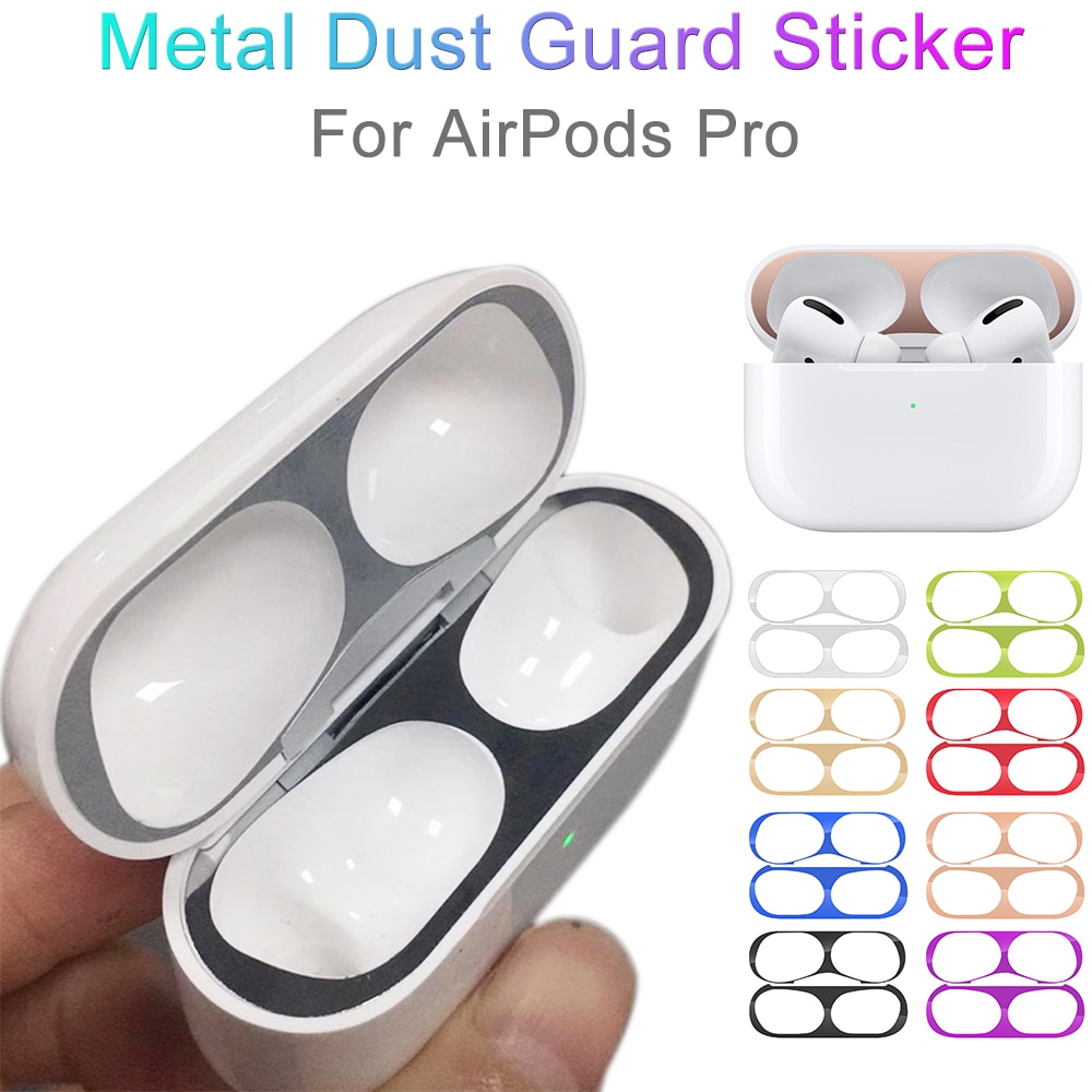 Electroplate Dust-proof Sticker For Airpods Pro Metal Protective Cover Film Iron Shavings Dust Guard Sticker For AirPods Pro 3