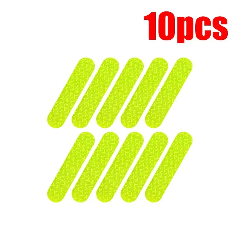 Pegatinas reflectantes de advertencia para casco de motocicleta, tiras decorativas de conducción de seguridad nocturna, calcomanías para bicicleta y coche, 10-100 Uds.: Verde militar