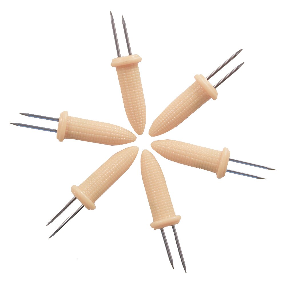 BBQ Prongs Stainless Steel Corn On The Cob Skewers Sweetcorn Holder Easy Grip Barbecue Forks