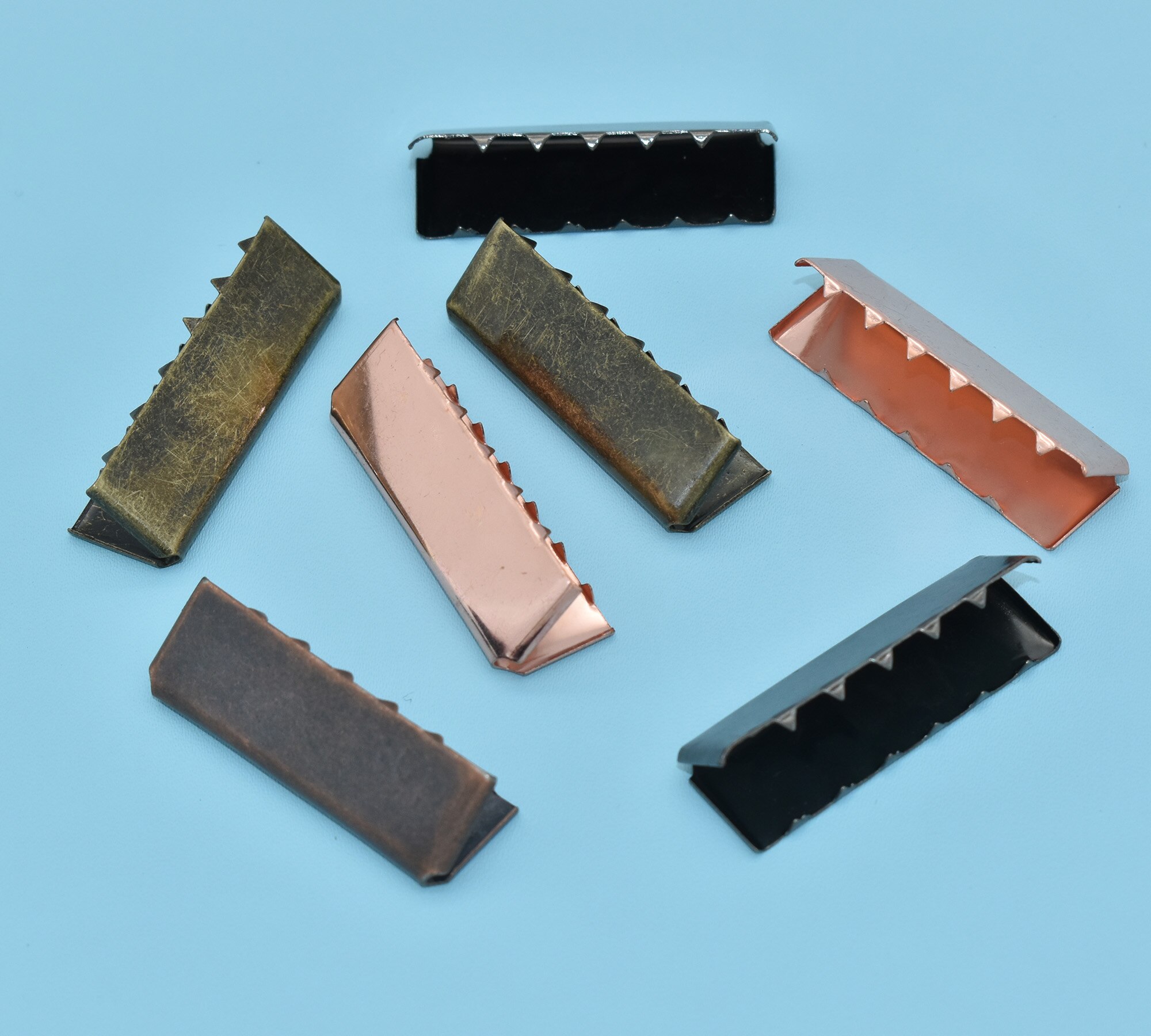 38mm Ribbon End Crimp Clasp Leather End Crimps Cord Ends Fasteners Belt Buckle End Tip Lanyard Clip Jewelry Making Findings