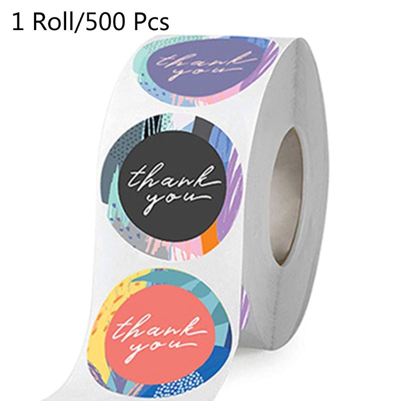 500pcs 8 Styles Thank You Stickers Seal Label for Small Shop Wedding Envelope U2JC