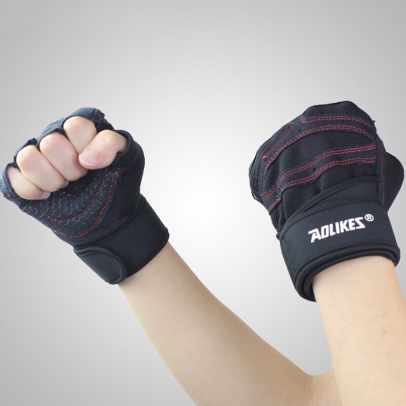 Gym Fitness Gloves Power Weight Lifting Women Men Crossfit Workout Bodybuilding Half Finger Hand Protector