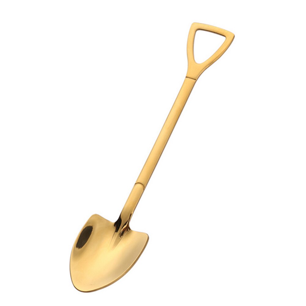 Coffee Spoon Ice Cream Spoon Tableware Stainless Steel Decoration Kitchen Bar Supplies Retro Shovel Tea Spoon: gold A2