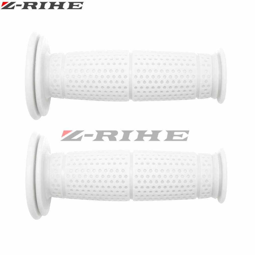 7/8 "22 cm Motorcycle Hand Grips Retro Handvat Rubber Bar Gel Grip voor Triumph Street Scrambler Vespa GTS 300 piaggio Moto Guzzi: WHITE