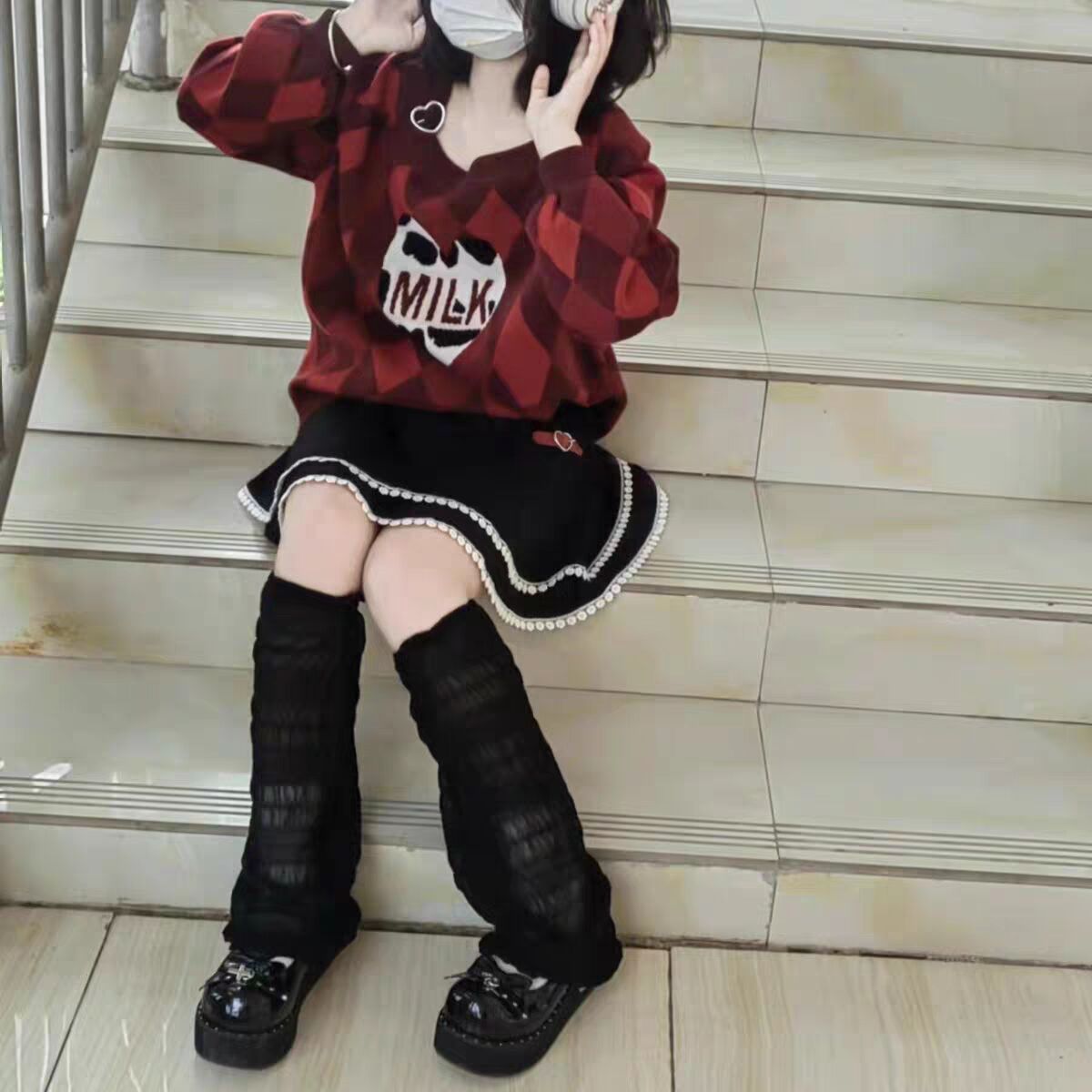 Zomer Uitlopende Beenwarmers Vrouwen Witte Holle Lange Kousen Kniehoge Ademende Meisjes Beenwarmer Y2k Kawaii Mesh Sok