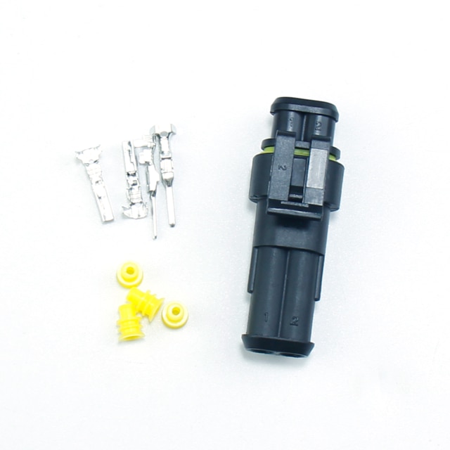 10Sets 1P 2P 3P 4P 5P 6Pins Way 1.5 Super seal Waterproof Electrical Automotive Wire Connector Plug Female Male For Car: 2Pin 10set