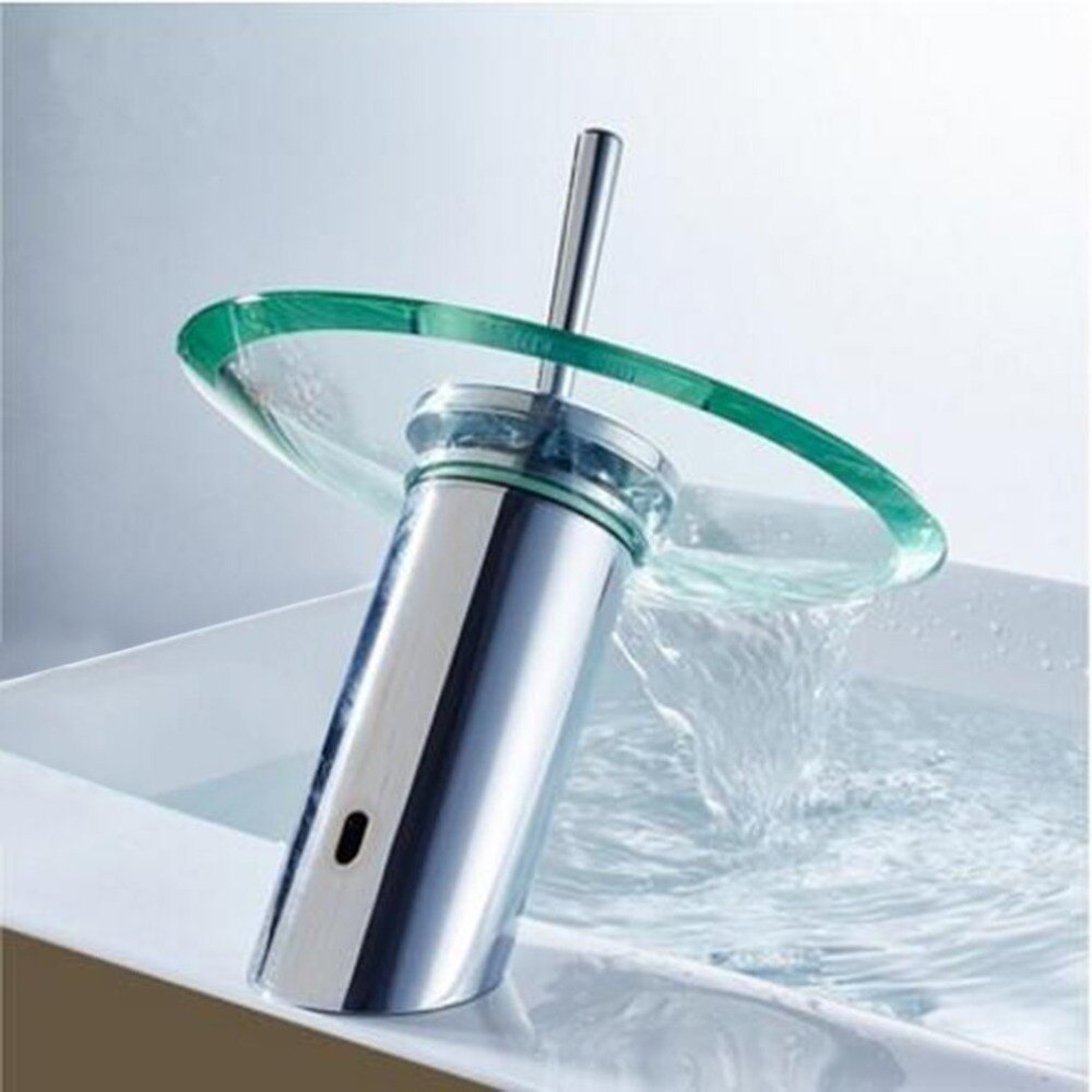 Filtre à eau salle de bains cuisine évier rond cascade robinet en laiton Chrome bassin robinet mitigeur et froid