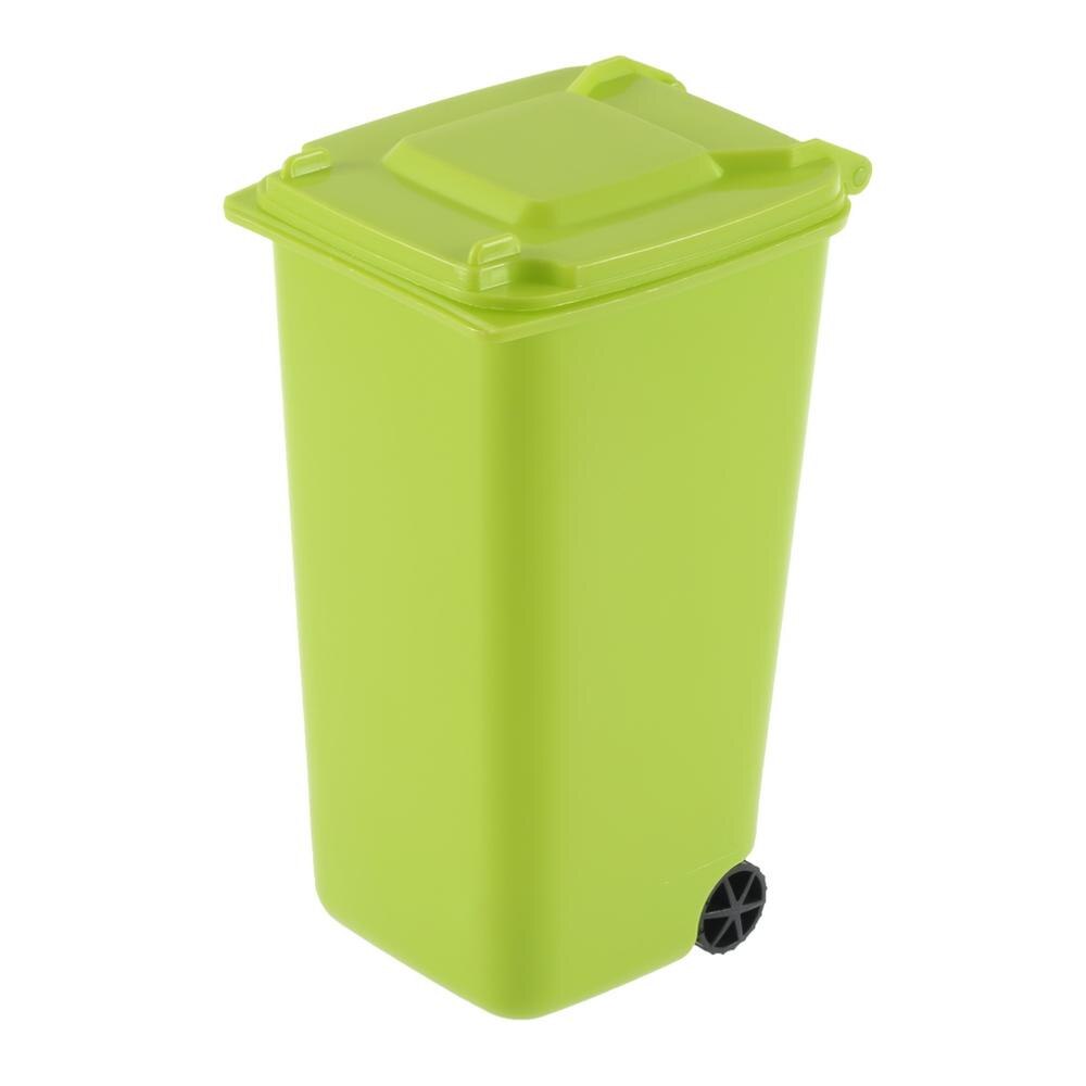 Recycle Plastic Mini Wheelie Bin Bureau Netjes Office Desktop Briefpapier Organisator Creatieve Pen Potlood Houder Met Twee Wielen