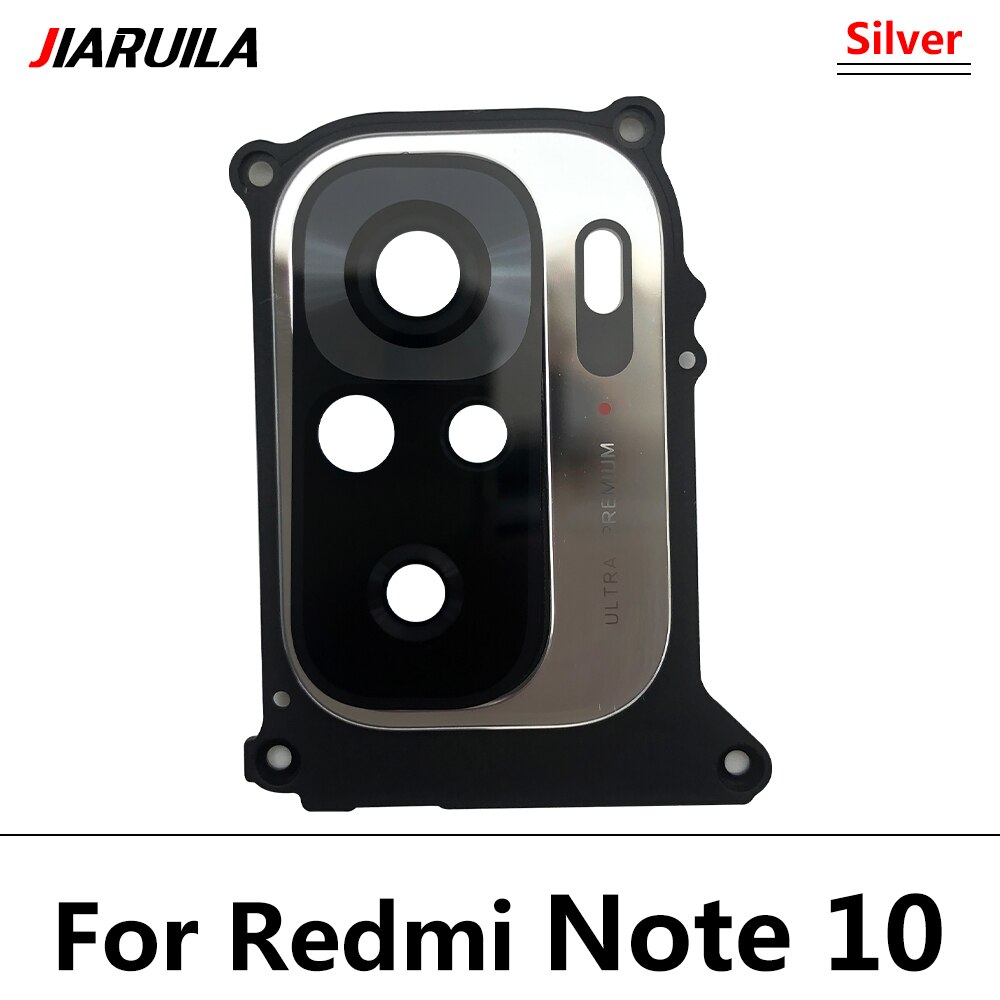 Rear Back Camera Glass Lens With Frame For Redmi Note 10S 10 Note10 Pro Cell Phone Repair: Note 10 Silver