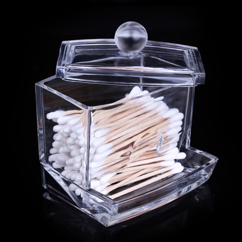 Storage Boxes Transparent Transparent Organizer Cosmetic Organization Holder Swabs Box Storage Acrylic Case Cotton Stick