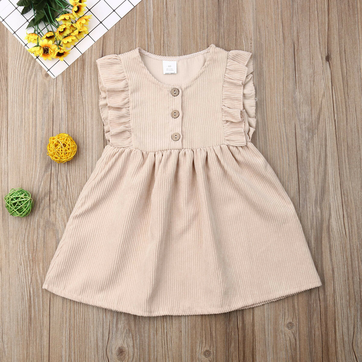 Baby Zomer Kleding Peuter Baby Meisje Solide Jurk Ruches Mouwloze Prinses Casual Jurk A-lijn Party Lace Zonnejurk 1-6Y