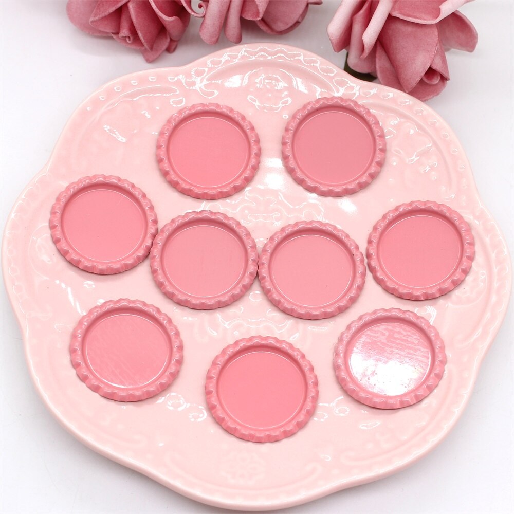 KSCRAFT Bottle Crown Caps 20 Flattened Bottle Caps With 20pcs Glitter Epoxy Dot Stickers For Crafting Bows Pendant: Pink