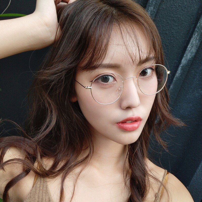 Unisex Korean Style Round Frame Clear Lens Glasses Reading Glass Optical Glasses Quiet Style Glasses