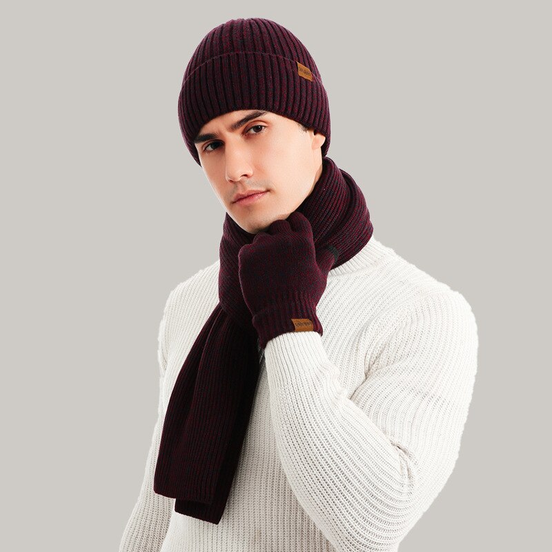 Écharpe épaisse en laine tricotée pour homme, costume , couleur mixte, trois , automne et hiver: 4