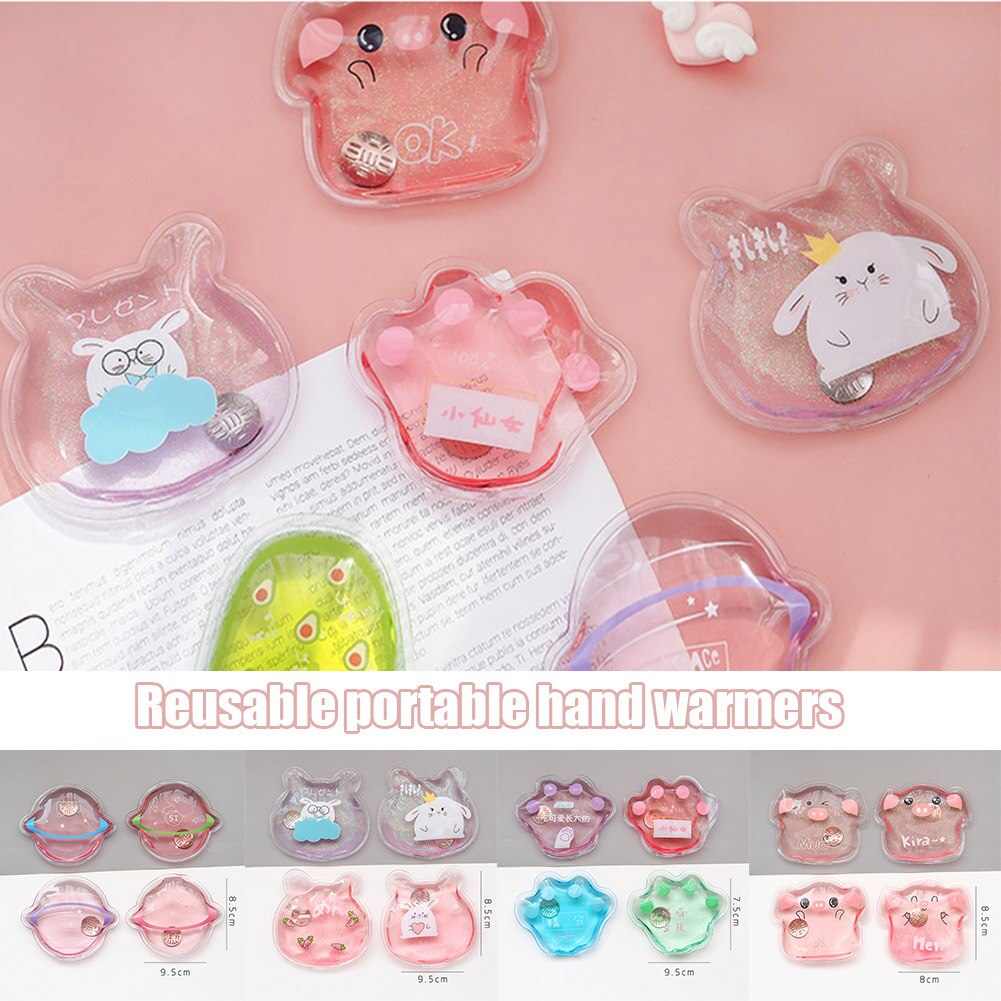 Calentador de manos de Gel reutilizable, Mini calentador de manos de Gel con letra estampada divertida, calentador instantáneo, MJJ88, Invierno