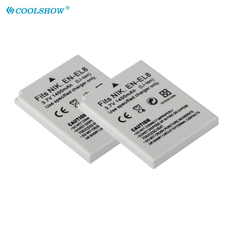 EN EL8 ENEL8 Battery 1400mAh for Nikon COOLPIX P1 P2 L1 L2 S1 S2 S3 S4 S5 S6 S7 S7C S8 S9 S51 S50 S52 EN-EL8 Camera Batteries